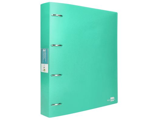 Carpeta liderpapel 4 anillas mixtas 40 mm polipropileno din a4 verde manzana opaco