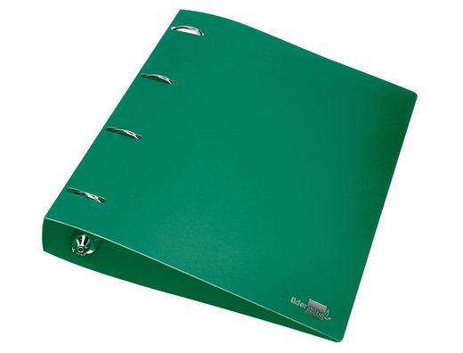Carpeta liderpapel 4 anillas mixtas 40 mm polipropileno din a4 verde translucido