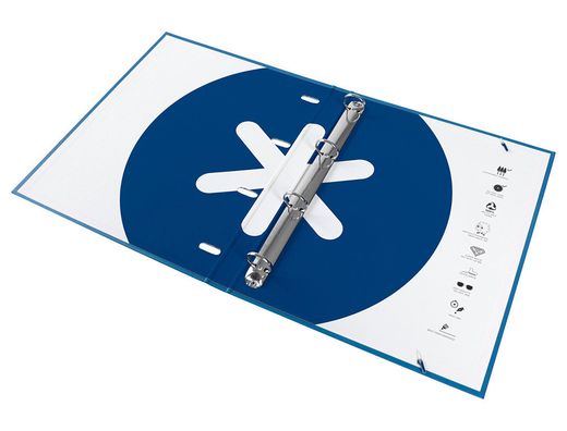 Carpeta liderpapel antartik A4 forrada 4 anillas 25 mm redondas color azul oscuro