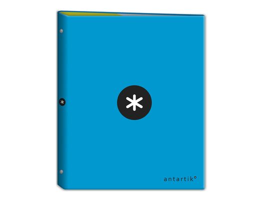 Carpeta liderpapel antartik A4 forrada 4 anillas 25 mm redondas color azul