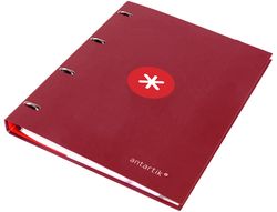Carpeta liderpapel antartik A4 forrada 4 anillas 25 mm redondas color frambuesa