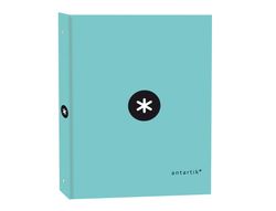 Carpeta liderpapel antartik a4 forrada 4 anillas 25 mm redondas color menta