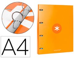 Carpeta liderpapel antartik A4 forrada 4 anillas 25 mm redondas color mostaza