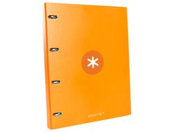 Carpeta liderpapel antartik A4 forrada 4 anillas 25 mm redondas color mostaza