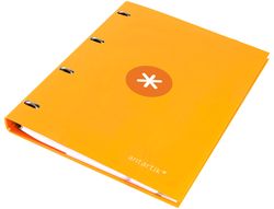 Carpeta liderpapel antartik A4 forrada 4 anillas 25 mm redondas color mostaza