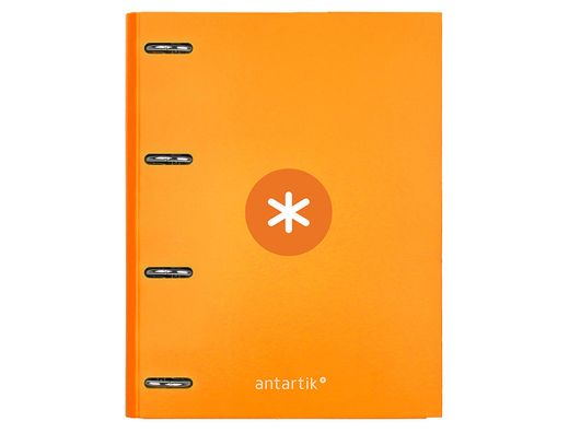 Carpeta liderpapel antartik A4 forrada 4 anillas 25 mm redondas color mostaza