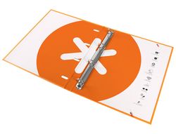 Carpeta liderpapel antartik A4 forrada 4 anillas 25 mm redondas color mostaza