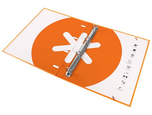 Carpeta liderpapel antartik A4 forrada 4 anillas 25 mm redondas color mostaza
