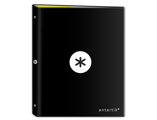 Carpeta liderpapel antartik A4 forrada 4 anillas 25 mm redondas color negro