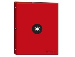 Carpeta liderpapel antartik A4 forrada 4 anillas 25 mm redondas color rojo
