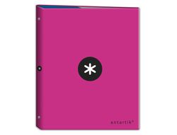 Carpeta liderpapel antartik A4 forrada 4 anillas 25 mm redondas color rosa