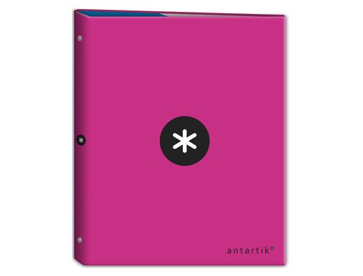Carpeta liderpapel antartik A4 forrada 4 anillas 25 mm redondas color rosa