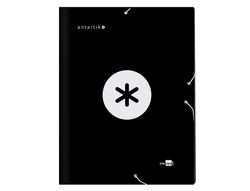 Carpeta Liderpapel Antartik Clasificadora A4 12 Departamentos Gomas Carton Forrado Color Negro