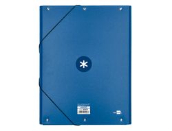 Carpeta liderpapel antartik gomas A4 3 solapas carton forrado azul oscuro