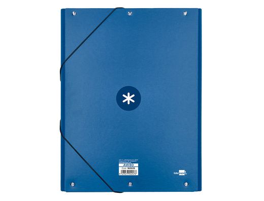 Carpeta liderpapel antartik gomas A4 3 solapas carton forrado azul oscuro