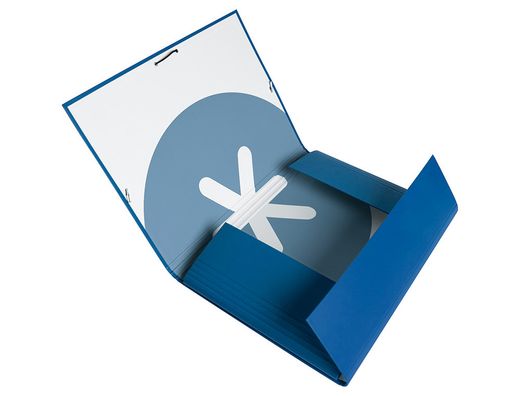 Carpeta liderpapel antartik gomas A4 3 solapas carton forrado azul oscuro