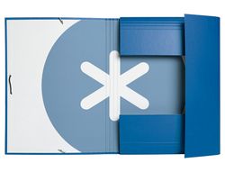 Carpeta liderpapel antartik gomas A4 3 solapas carton forrado azul oscuro