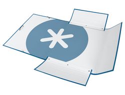 Carpeta liderpapel antartik gomas A4 3 solapas carton forrado azul oscuro