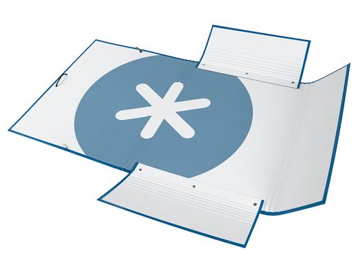 Carpeta liderpapel antartik gomas A4 3 solapas carton forrado azul oscuro