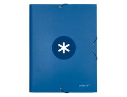 Carpeta liderpapel antartik gomas A4 3 solapas carton forrado azul oscuro