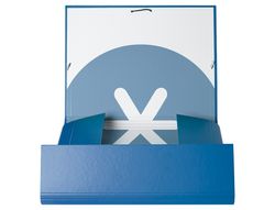 Carpeta liderpapel antartik gomas A4 3 solapas carton forrado azul oscuro