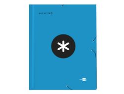 Carpeta Liderpapel Antartik Gomas A4 3 Solapas Carton Forrado Color Azul