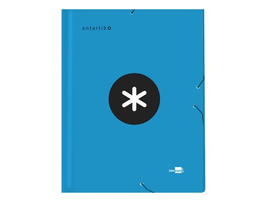 Carpeta Liderpapel Antartik Gomas A4 3 Solapas Carton Forrado Color Azul