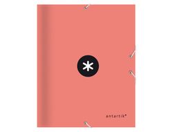 Carpeta liderpapel antartik gomas a4 3 solapas carton forrado color coral