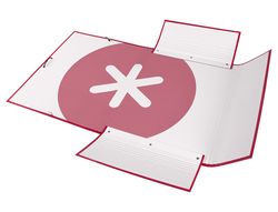 Carpeta liderpapel antartik gomas A4 3 solapas carton forrado color frambuesa