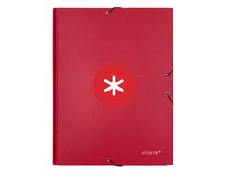Carpeta liderpapel antartik gomas A4 3 solapas carton forrado color frambuesa