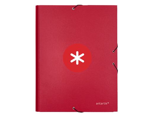 Carpeta liderpapel antartik gomas A4 3 solapas carton forrado color frambuesa