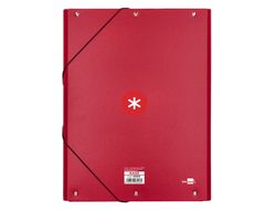 Carpeta liderpapel antartik gomas A4 3 solapas carton forrado color frambuesa
