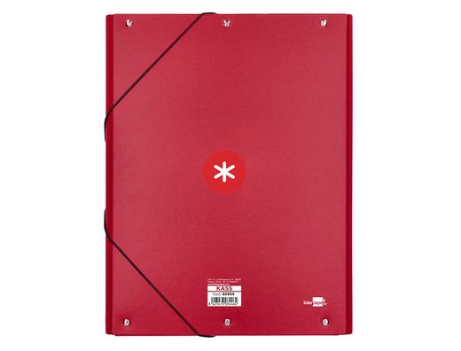 Carpeta liderpapel antartik gomas A4 3 solapas carton forrado color frambuesa