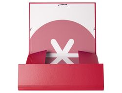 Carpeta liderpapel antartik gomas A4 3 solapas carton forrado color frambuesa