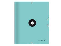 Carpeta liderpapel antartik gomas a4 3 solapas carton forrado color menta