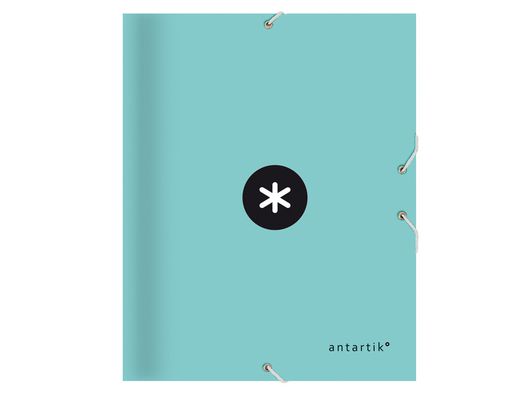 Carpeta liderpapel antartik gomas a4 3 solapas carton forrado color menta