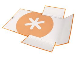Carpeta liderpapel antartik gomas A4 3 solapas carton forrado color mostaza
