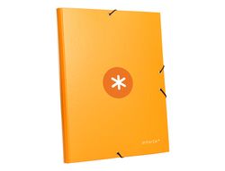 Carpeta liderpapel antartik gomas A4 3 solapas carton forrado color mostaza