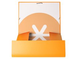 Carpeta liderpapel antartik gomas A4 3 solapas carton forrado color mostaza