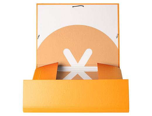 Carpeta liderpapel antartik gomas A4 3 solapas carton forrado color mostaza