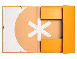Carpeta liderpapel antartik gomas A4 3 solapas carton forrado color mostaza