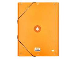 Carpeta liderpapel antartik gomas A4 3 solapas carton forrado color mostaza