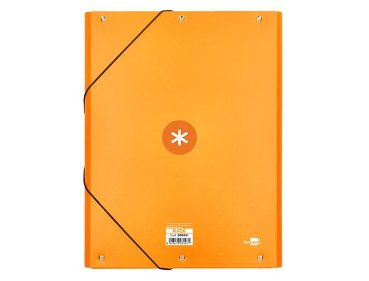Carpeta liderpapel antartik gomas A4 3 solapas carton forrado color mostaza