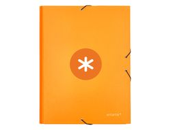 Carpeta liderpapel antartik gomas A4 3 solapas carton forrado color mostaza