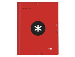 Carpeta Liderpapel Antartik Gomas A4 3 Solapas Carton Forrado Color Roja
