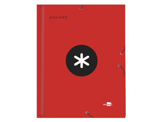 Carpeta Liderpapel Antartik Gomas A4 3 Solapas Carton Forrado Color Roja