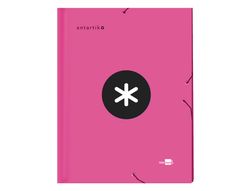 Carpeta Liderpapel Antartik Gomas A4 3 Solapas Carton Forrado Color Rosa
