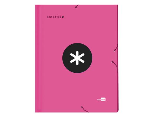 Carpeta Liderpapel Antartik Gomas A4 3 Solapas Carton Forrado Color Rosa