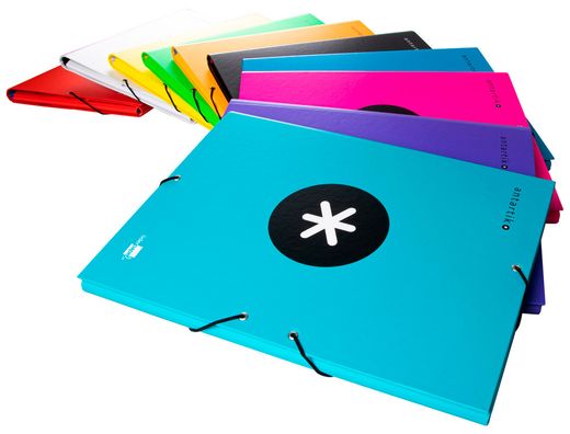 Carpeta Liderpapel Antartik Gomas A4 3 Solapas Carton Forrado Colores Surtidos