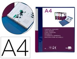 Carpeta liderpapel canguro 2 anillas 25 mm mixtas polipropileno din a4 azul translucido
